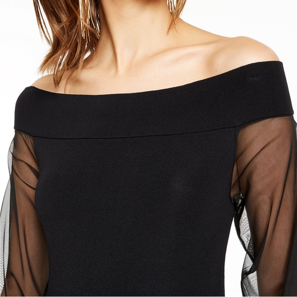 INC international concepts off-the-shoulder sheer-sleeve-sweater XXL - Picture 3 of 3